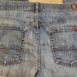 Light Blue Signature Pocket Mens Straight Leg Relaxed  Jeans - 7 For All Mankind